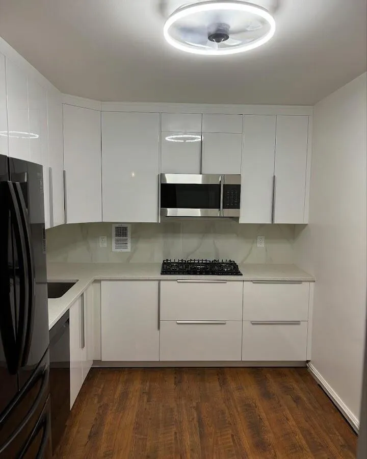 Renovated kitchen with quartz countertops in Cheyenne